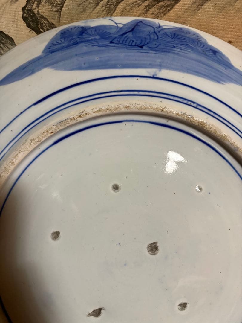 飾り皿　スタンド付き　大皿　鯉に花