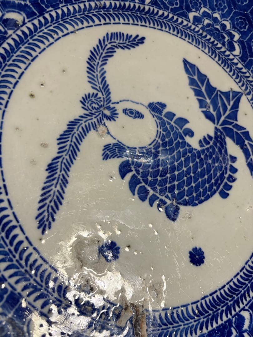 飾り皿　スタンド付き　大皿　鯉に花