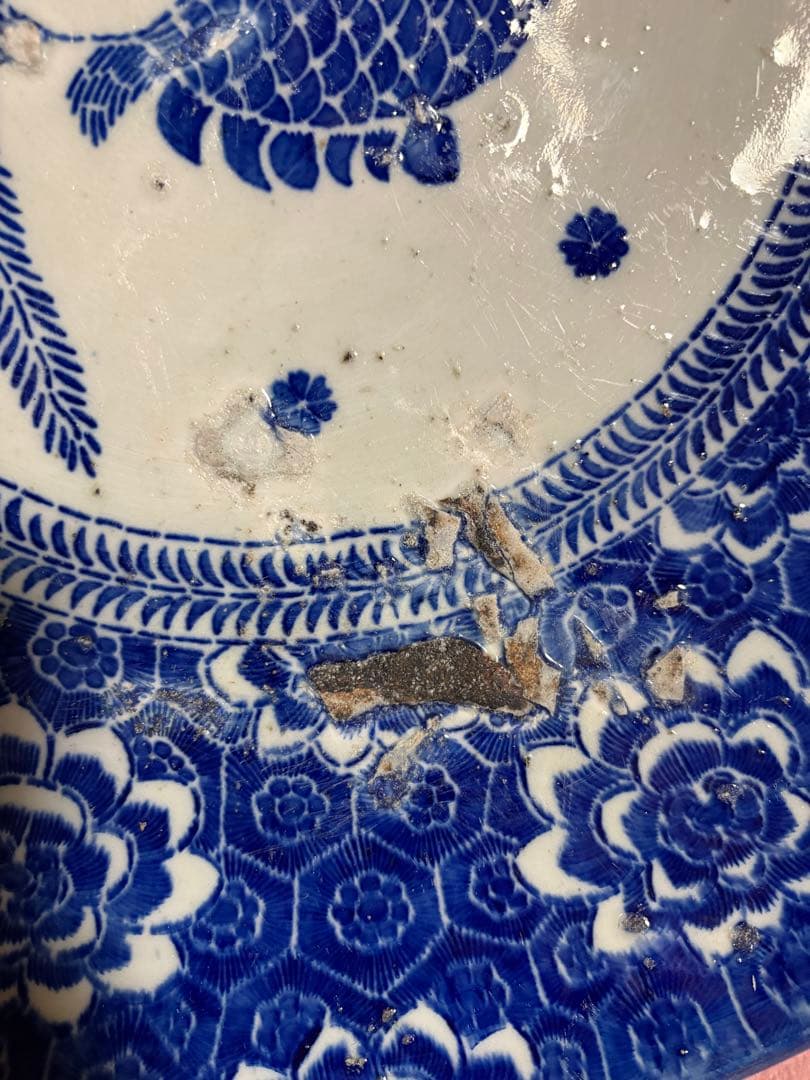 飾り皿　スタンド付き　大皿　鯉に花