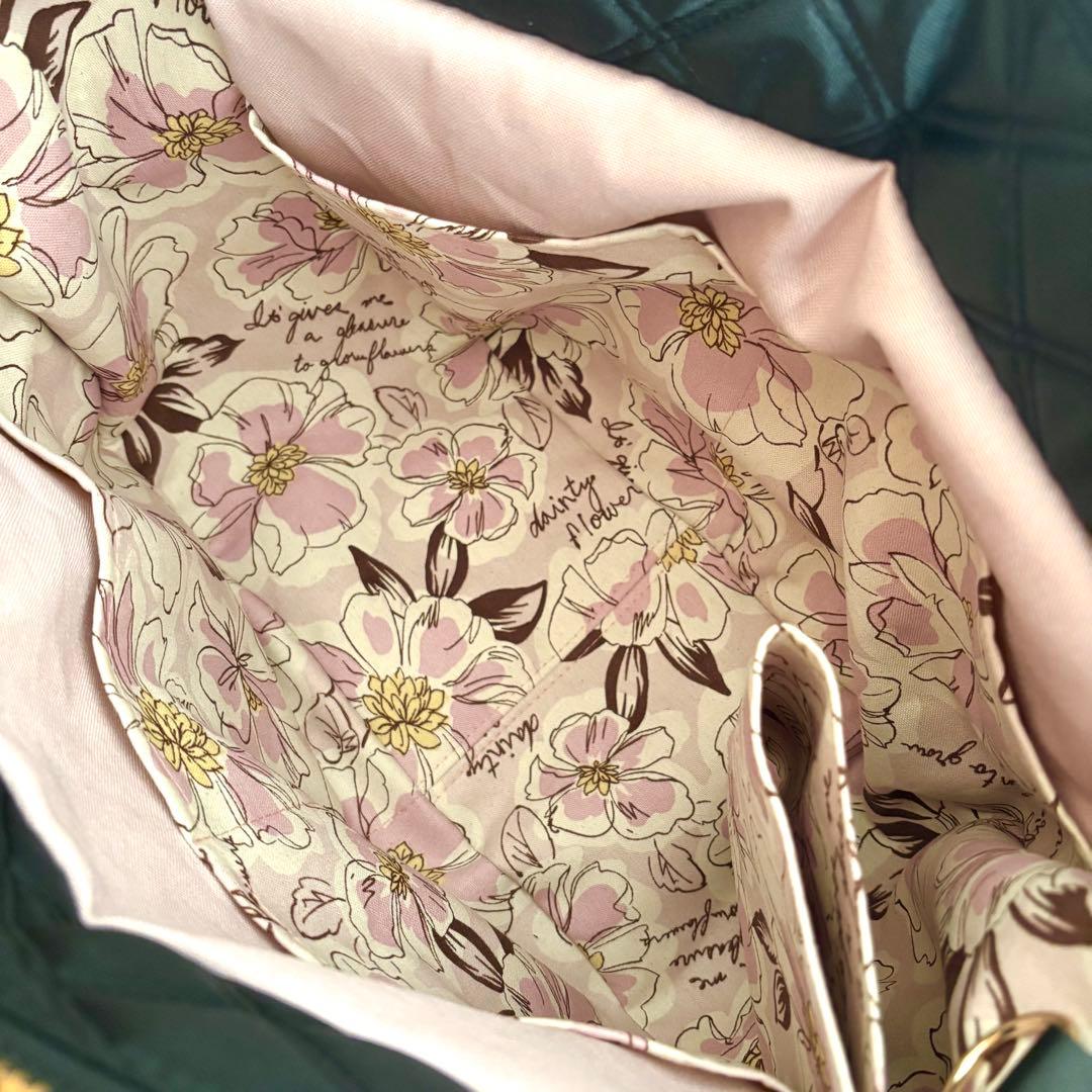 【あつ】ラウンドトートバッグL ナイロンオックスキルト　ブラック