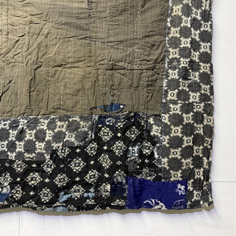古布 木綿 藍染 刺子 継ぎ接ぎ 襤褸 ⑦ 縦105cm 横135cm boro
