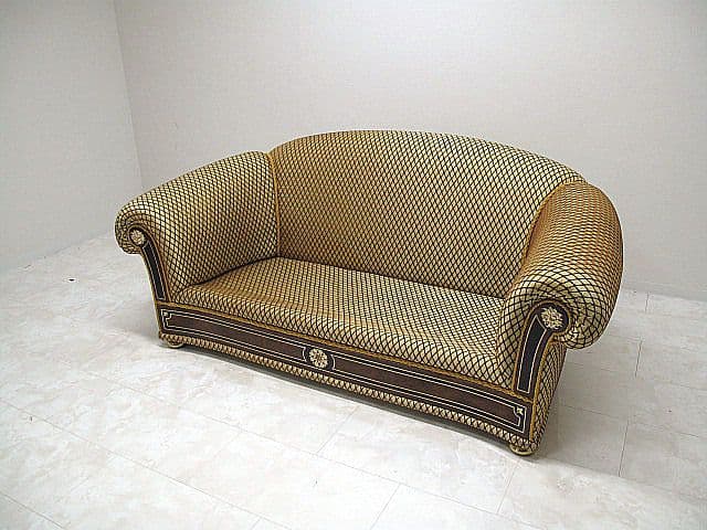 【展示品】 ヴェルサーチ ホーム　レオパード柄2人掛けソファ フェザークッション