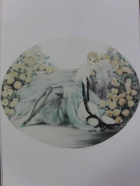 ルイ・イカール豪華限定版・バラ、希少な額装用画集より、新品高級額装付