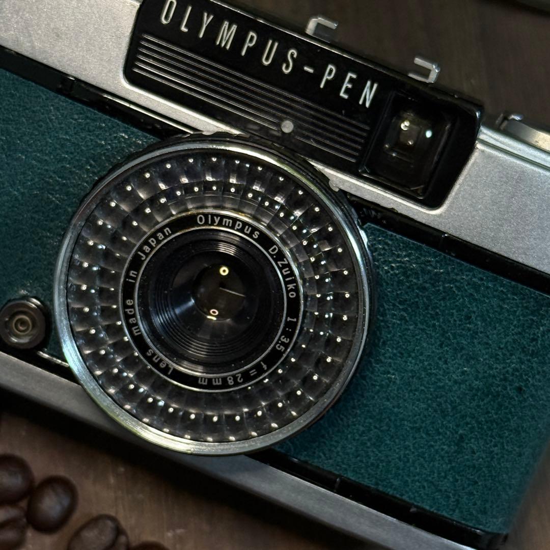 ✴️本日のみ✴️デザイングリーンレザー✴️実写・分解整備済✴️オリンパスPEN EE-3
