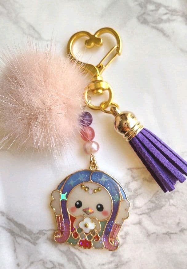 アマビエ様♡キーホルダー チャーム♡ファー付