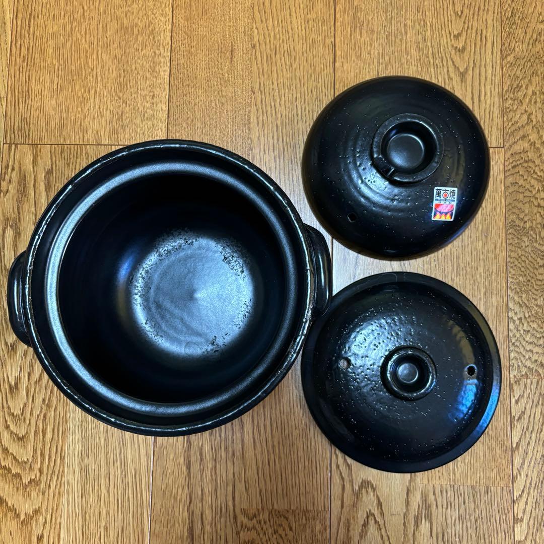 炊飯土鍋 3合 中蓋付き 萬古焼 日本製 ガス火対応