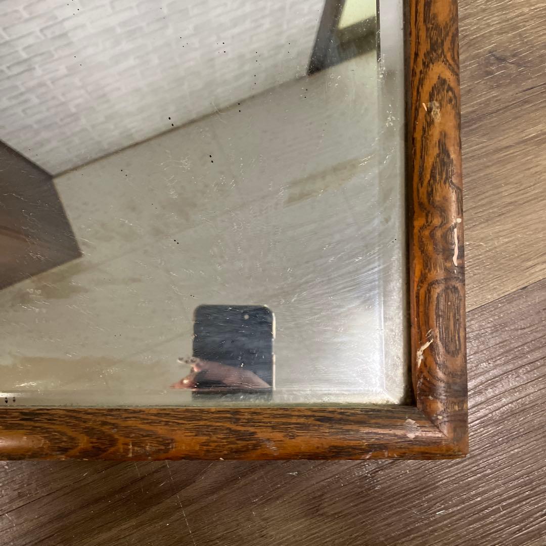 A-4 昭和レトロ ヴィンテージ風 木製フレーム 全身鏡 姿見 ウォールミラー