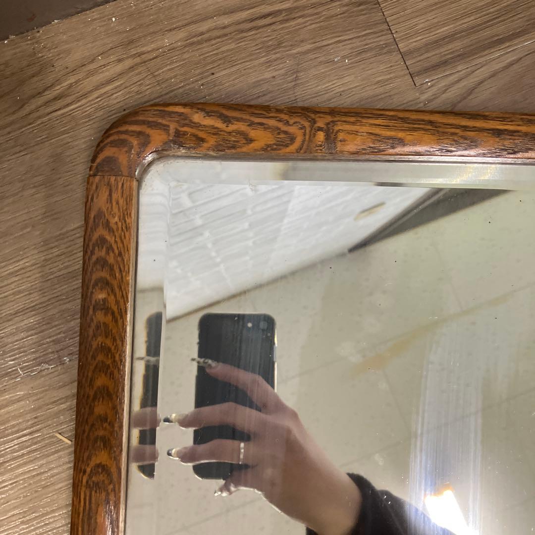 A-4 昭和レトロ ヴィンテージ風 木製フレーム 全身鏡 姿見 ウォールミラー