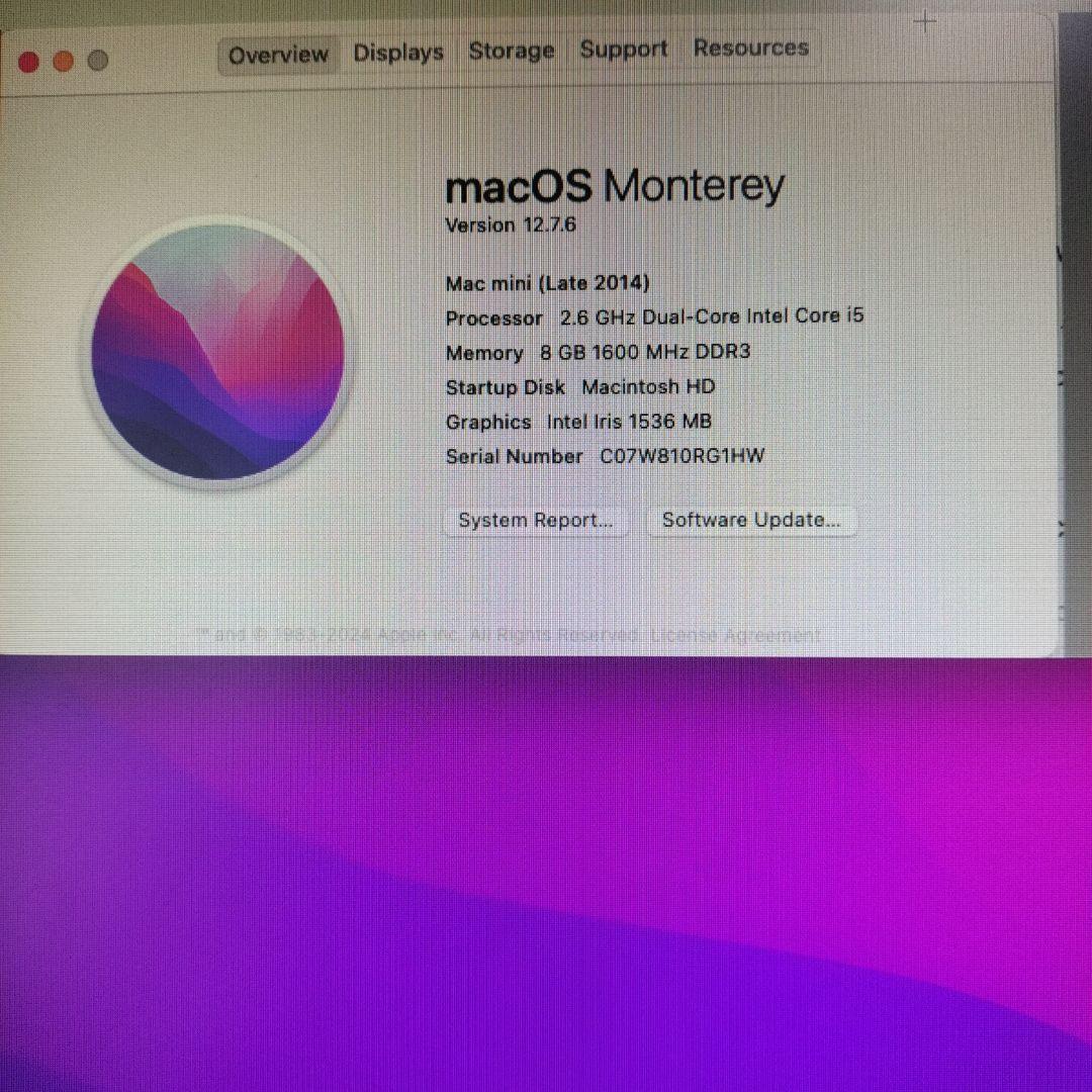 ミニPC Mac Mini2014 i5 8GB 240GB SSD