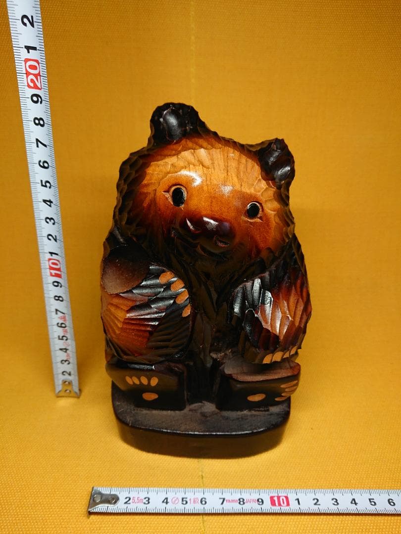 くま　熊　木彫　オブジェ　置物　インテリア　工芸品　美術品　A3072