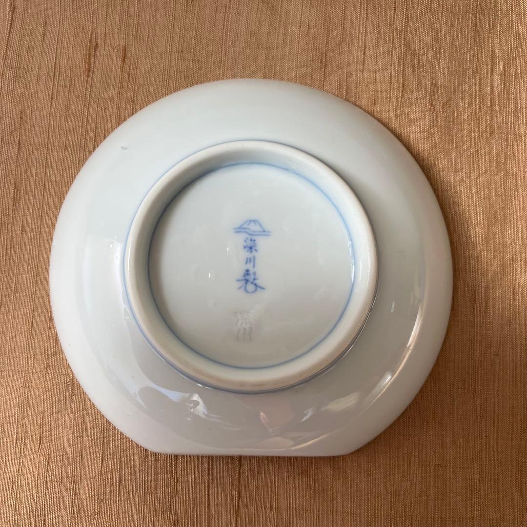 (希少) 深川製磁　古代バラ　半月皿　小皿　2枚　古代薔薇　手書き　有田焼