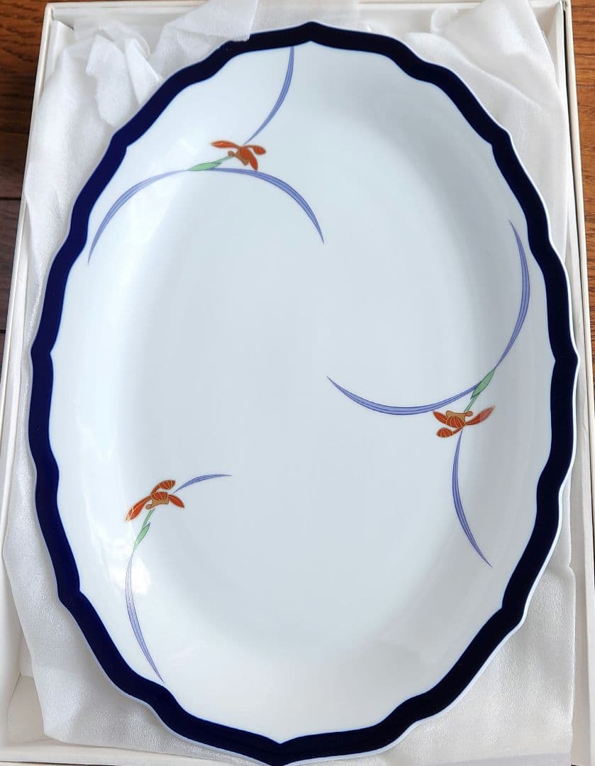 香蘭社　オーキッドレース　オーバルプレート　大皿 2枚