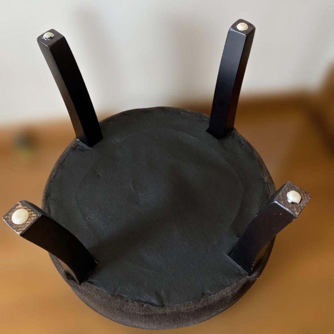 東京インテリア ブラウン ファブリック 円形スツール