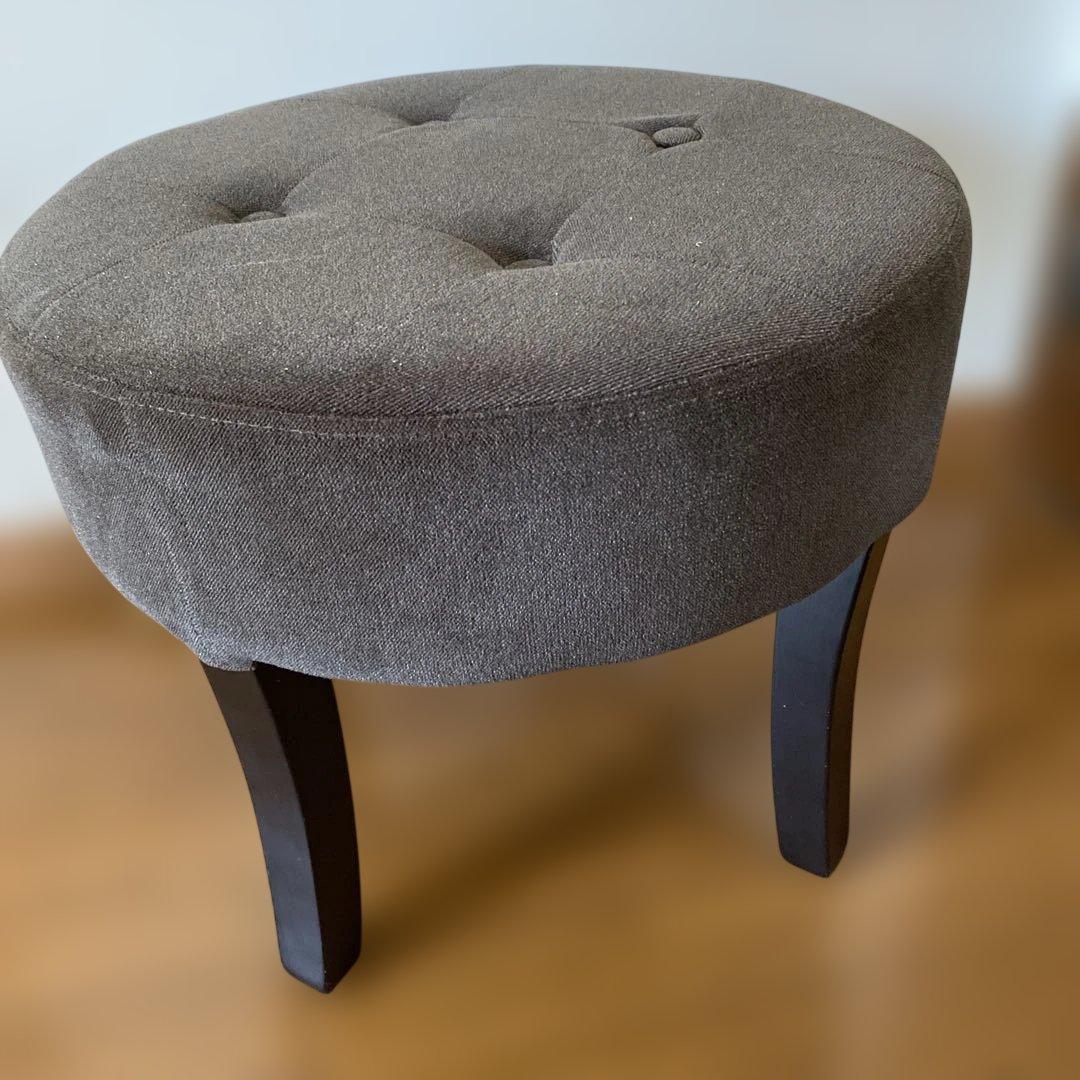 東京インテリア ブラウン ファブリック 円形スツール