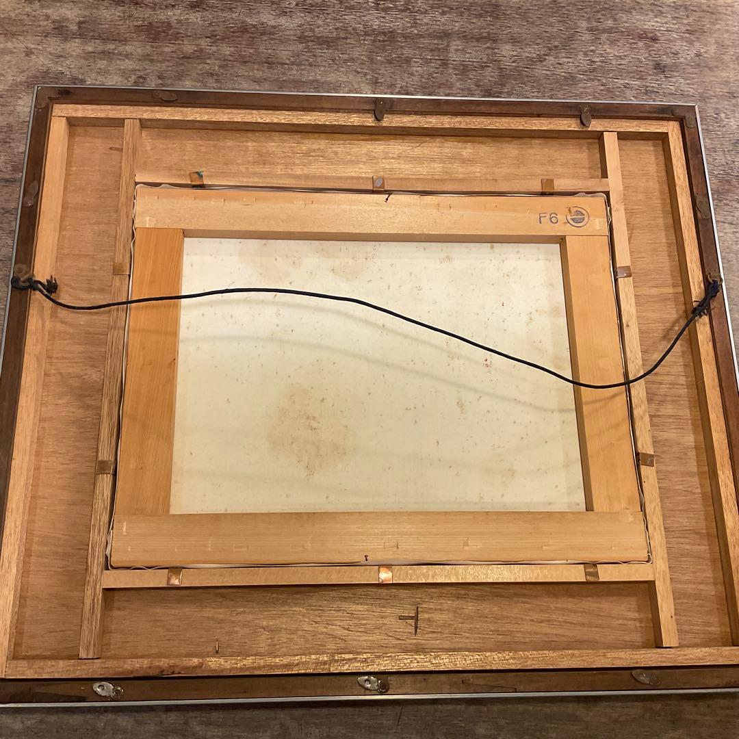 中西利雄 薔薇 油彩 薔薇 ばら バラ 古い油絵 キャンバス 額装品