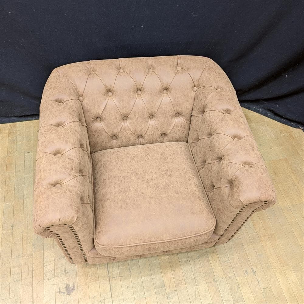 展示品　ヴィンセント　チェスターフィールド　シングルソファ　一人掛け　シングル