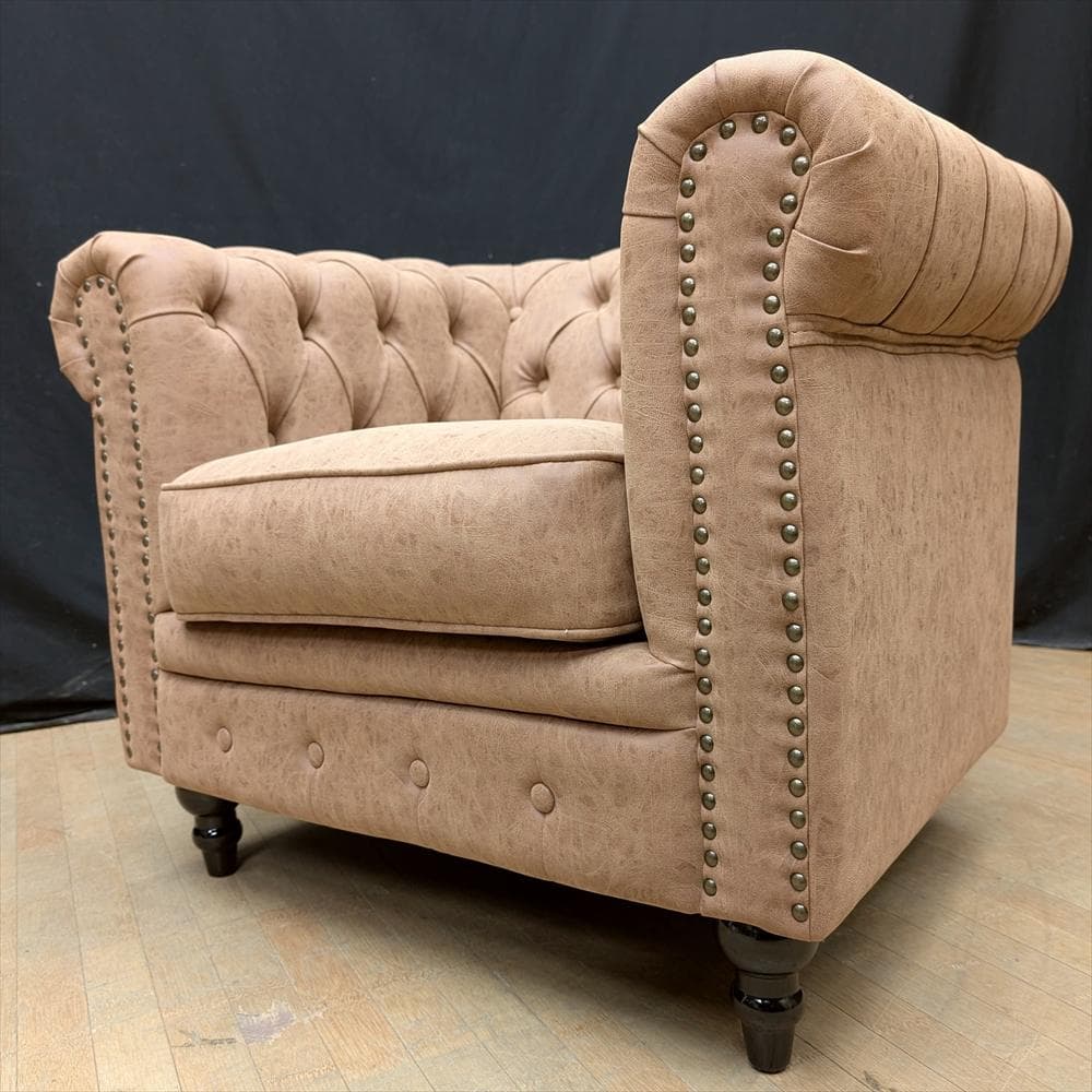 展示品　ヴィンセント　チェスターフィールド　シングルソファ　一人掛け　シングル