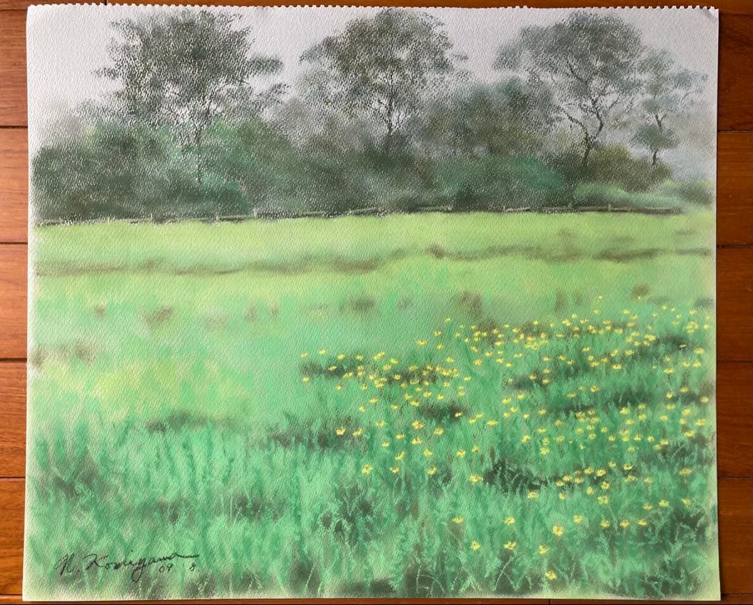 湿原の夏　パステル画