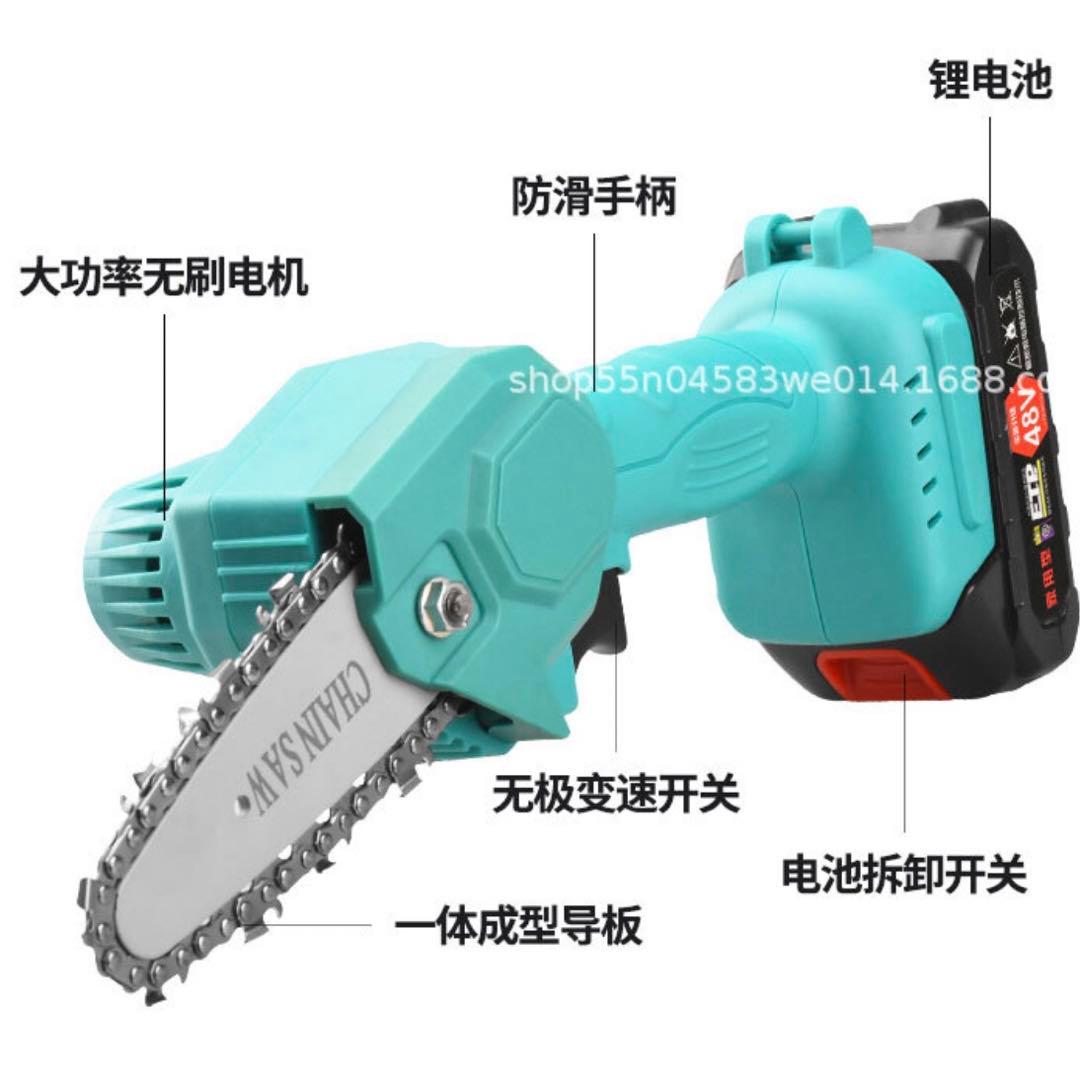 プロ充電片手電気チェンーソー果樹剪定ハサミ88V 超大 バッテリーセット家庭用薪