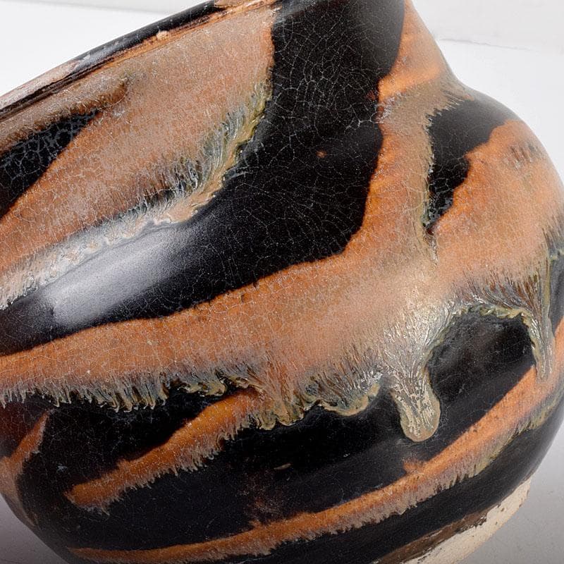 中国　磁州窯黒釉　壺　花入　C　6888