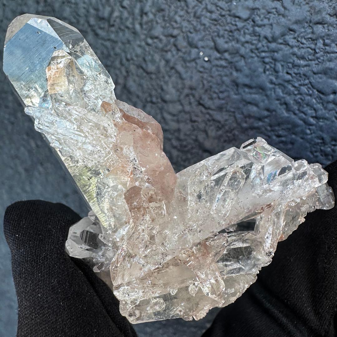 爆レア❗️高透明度❗レインボー♡ピンクレムリアンクォーツクラスター水晶A1364