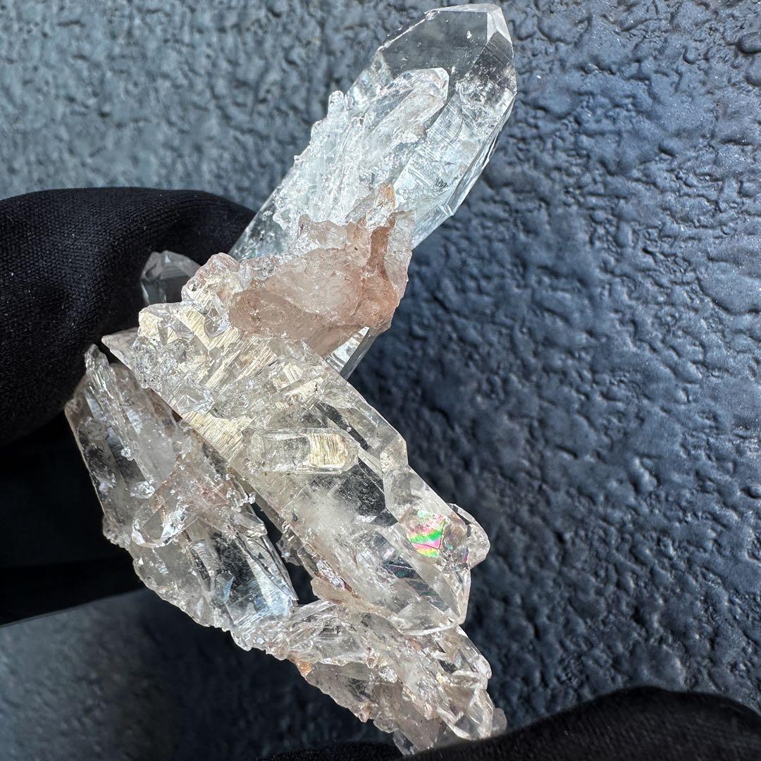 爆レア❗️高透明度❗レインボー♡ピンクレムリアンクォーツクラスター水晶A1364