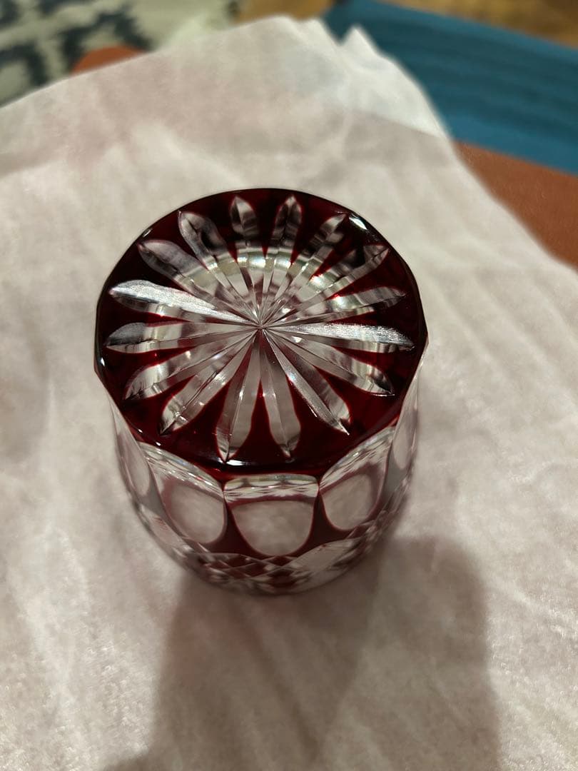 江戸切子　ヒロタグラス　クラフト　紅タンブラー