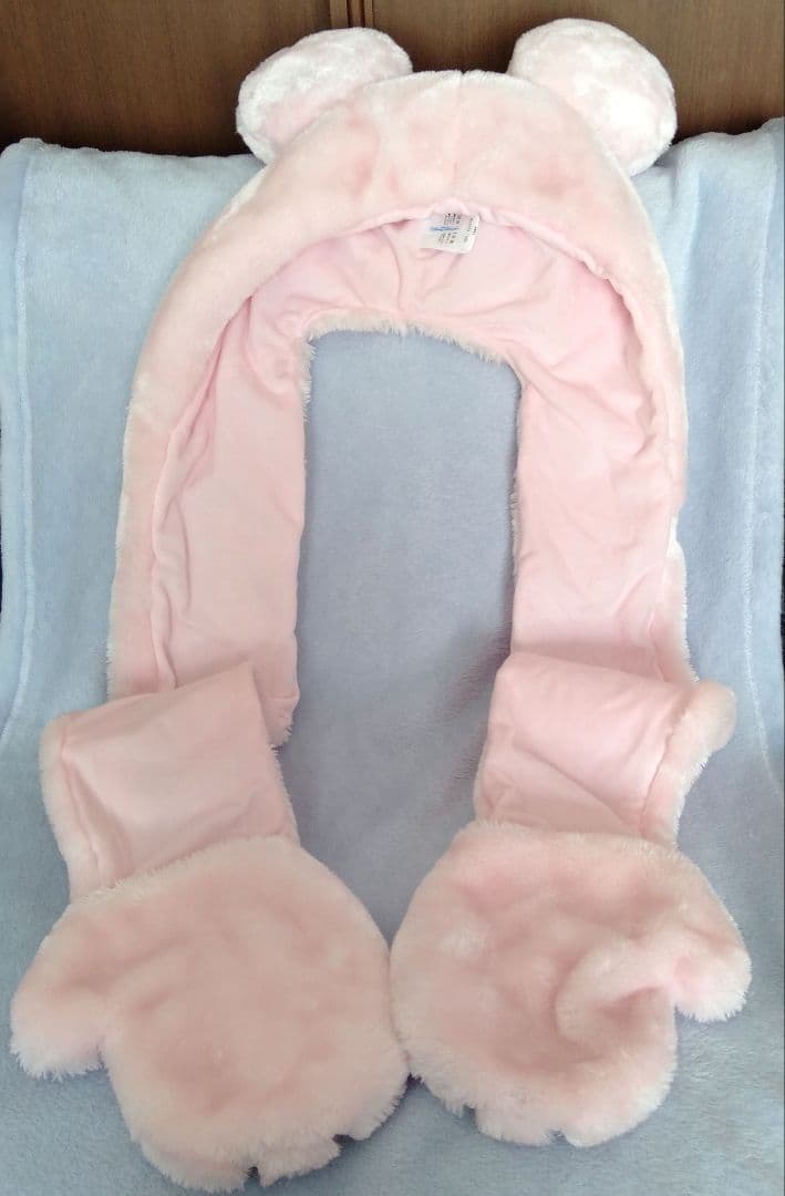 ミニー　ピンクファンキャップ　マフラー＆パルパルーザ　リボン２点セット　ミッキー