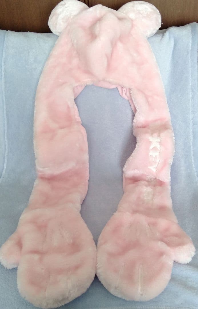 ミニー　ピンクファンキャップ　マフラー＆パルパルーザ　リボン２点セット　ミッキー