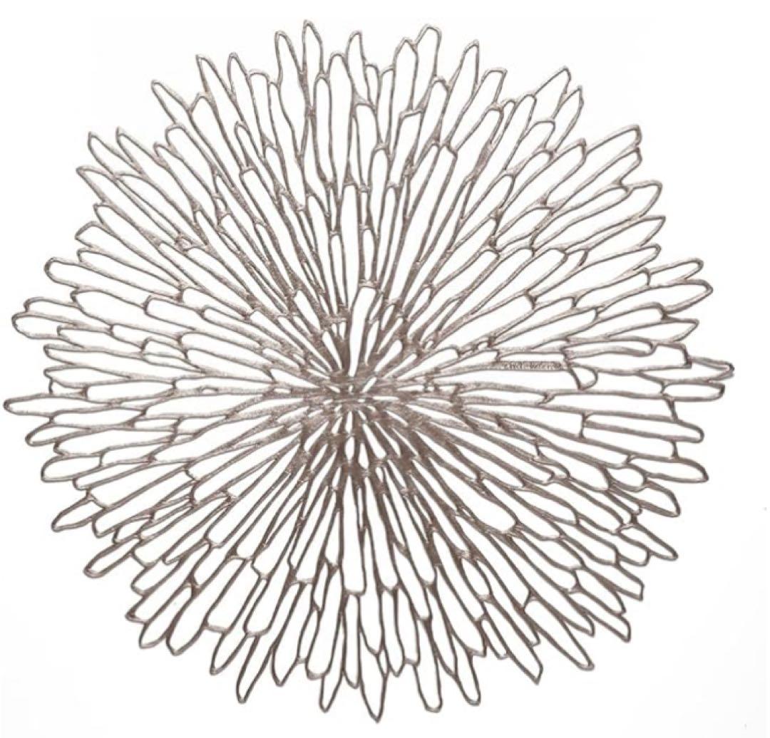 チルウィッチ ランチョンマット ブルーム ラウンド 4枚 ガンメタル　シルバー