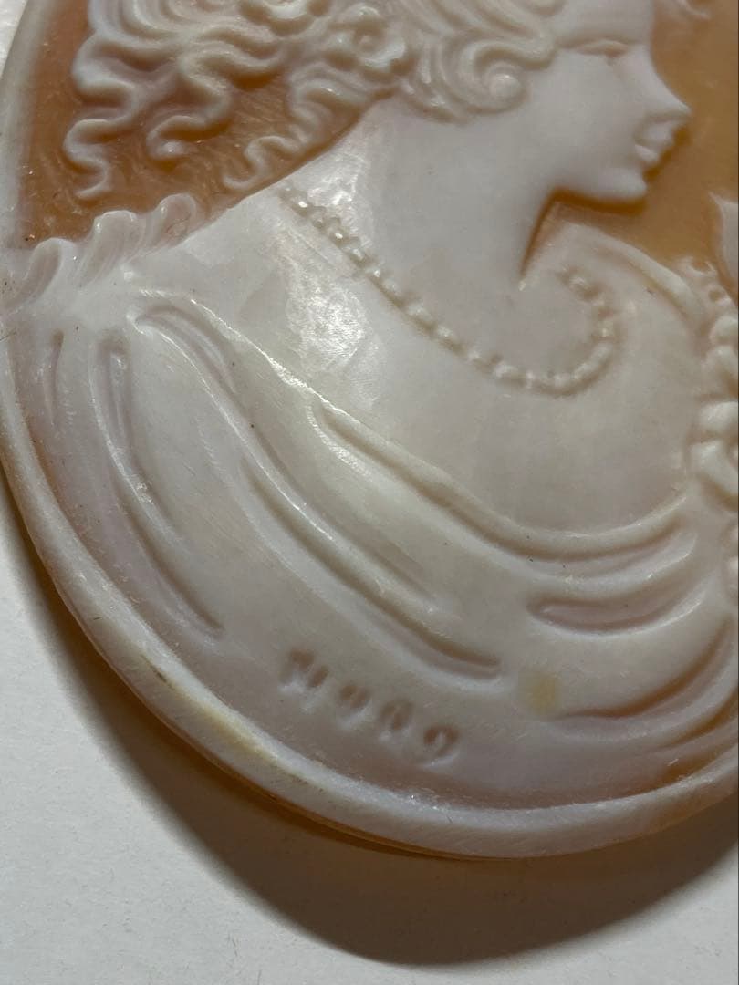 シェル製　女性彫刻カメオルース　3点セット