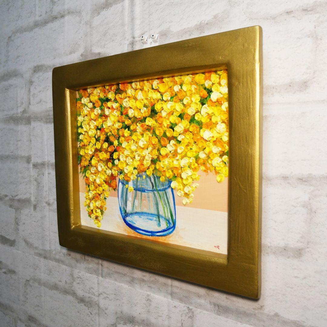 油絵 油彩 油彩画 絵画 絵 【ミモザ】