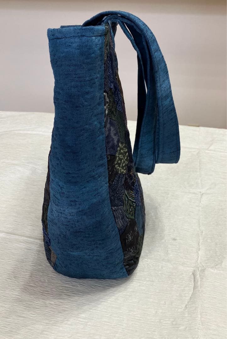 ハンドメイド　パッチワーク　着物リメイク　トートバッグ　古布　絹