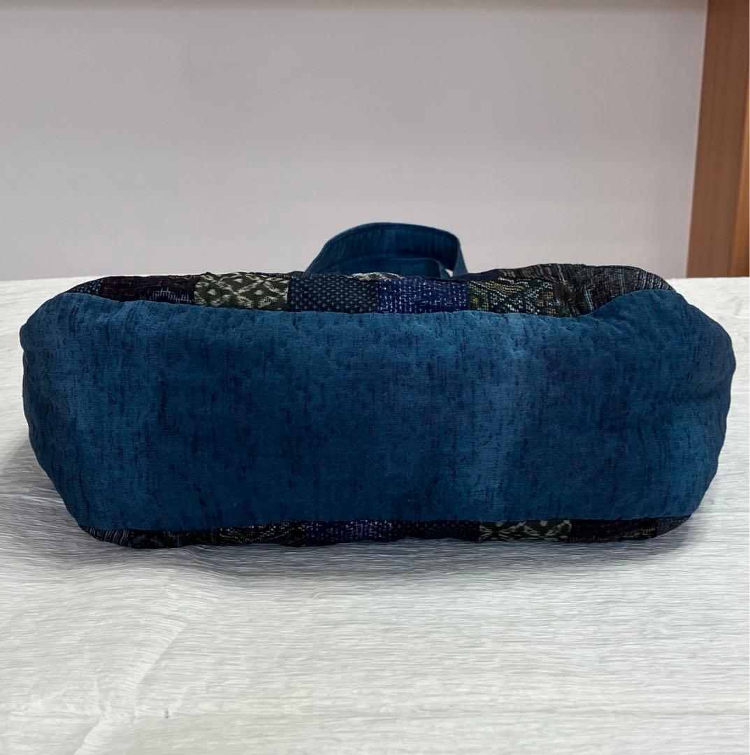 ハンドメイド　パッチワーク　着物リメイク　トートバッグ　古布　絹