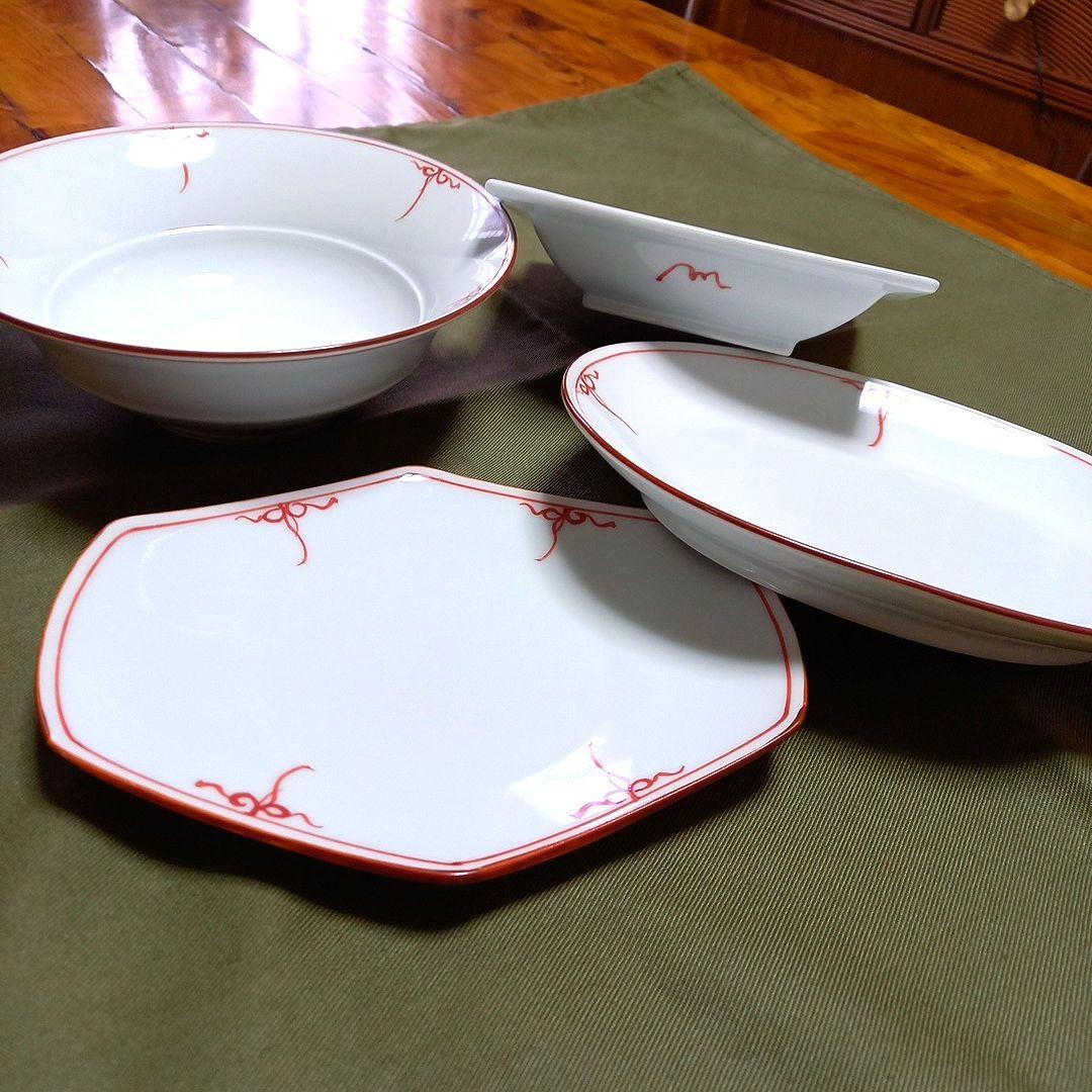 波佐見焼 洸琳窯 渕ヨーラクシリーズ皿4枚セット 未使用品