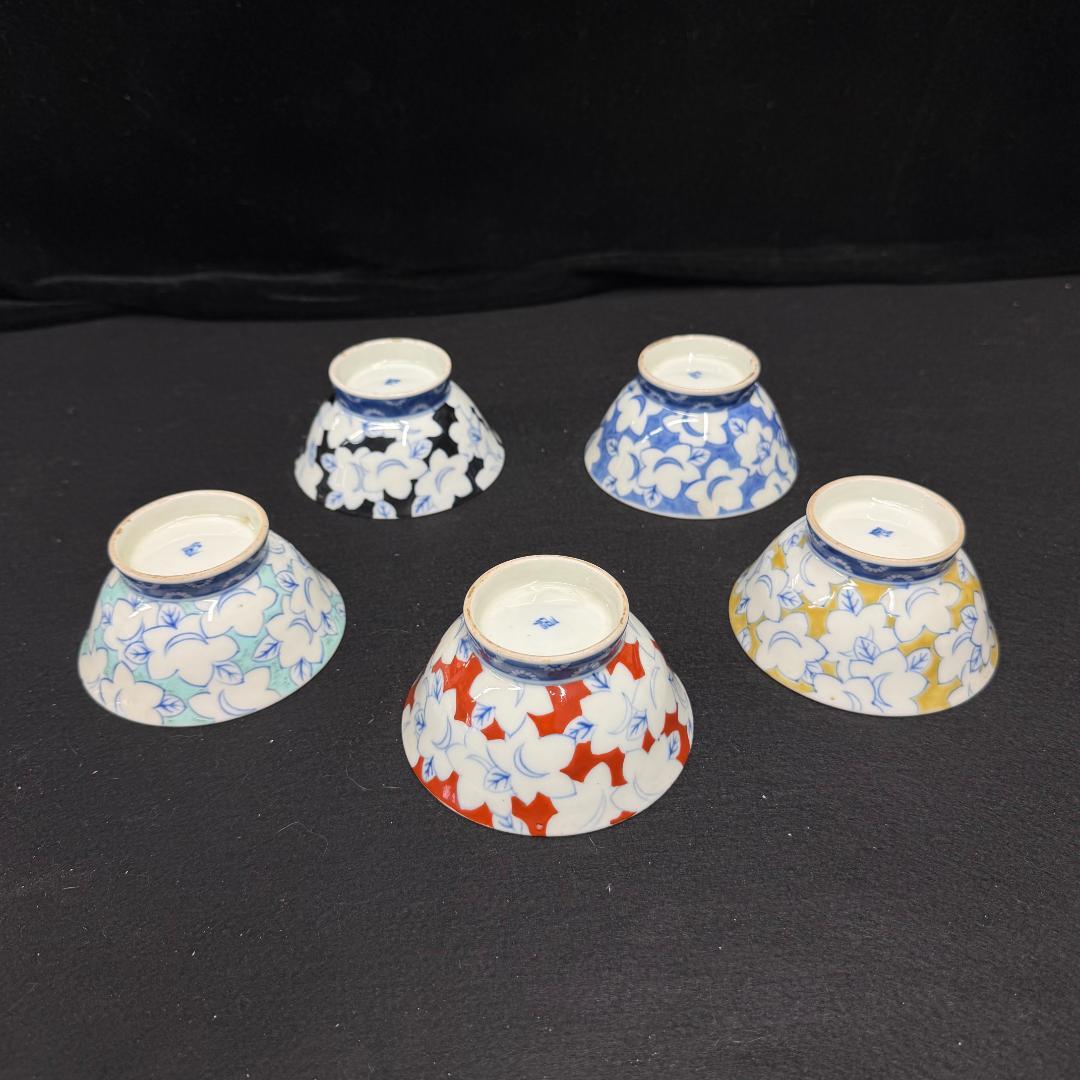 希少品！深川　明治時代　香蘭社深川製　茶碗　絵変わり5個 共箱