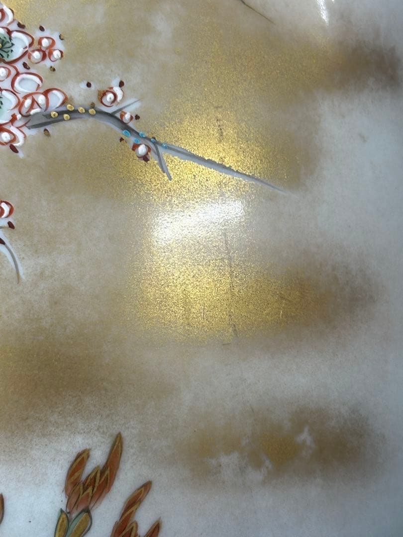 【USED】九谷焼　九谷　錦水　花瓶　鳥　雉　雉　壺　花入　花生