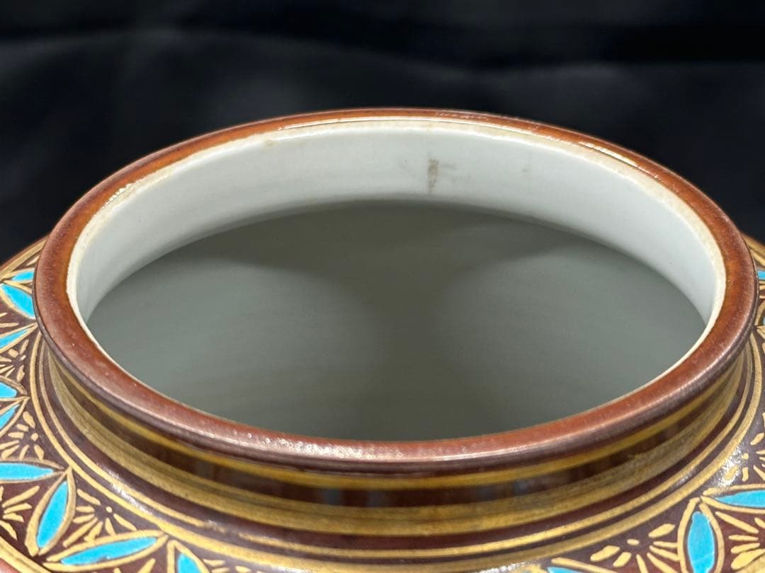 【USED】九谷焼　九谷　錦水　花瓶　鳥　雉　雉　壺　花入　花生