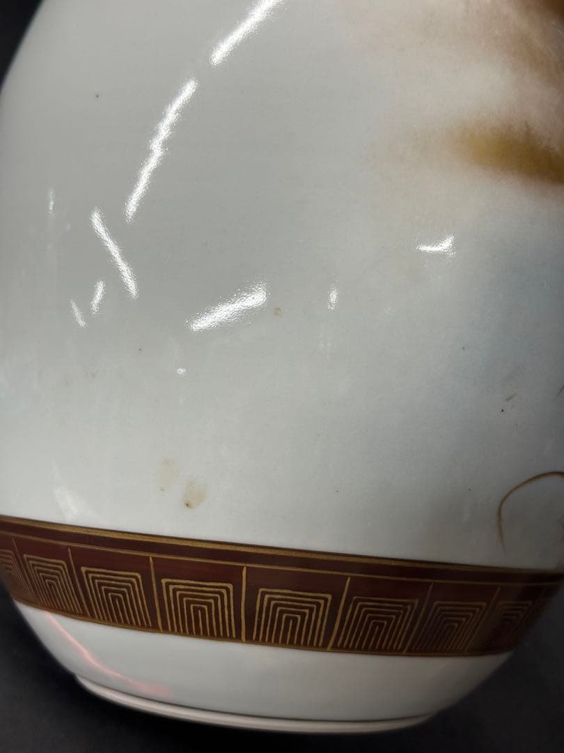 【USED】九谷焼　九谷　錦水　花瓶　鳥　雉　雉　壺　花入　花生