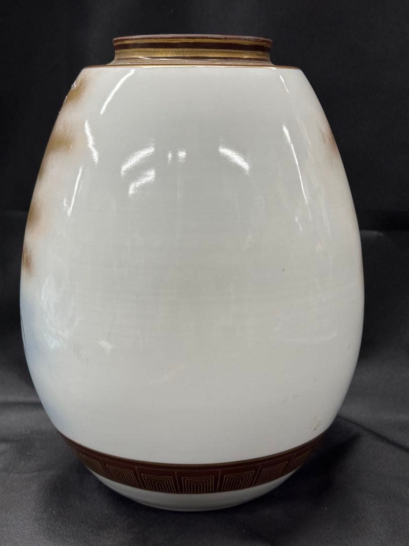 【USED】九谷焼　九谷　錦水　花瓶　鳥　雉　雉　壺　花入　花生