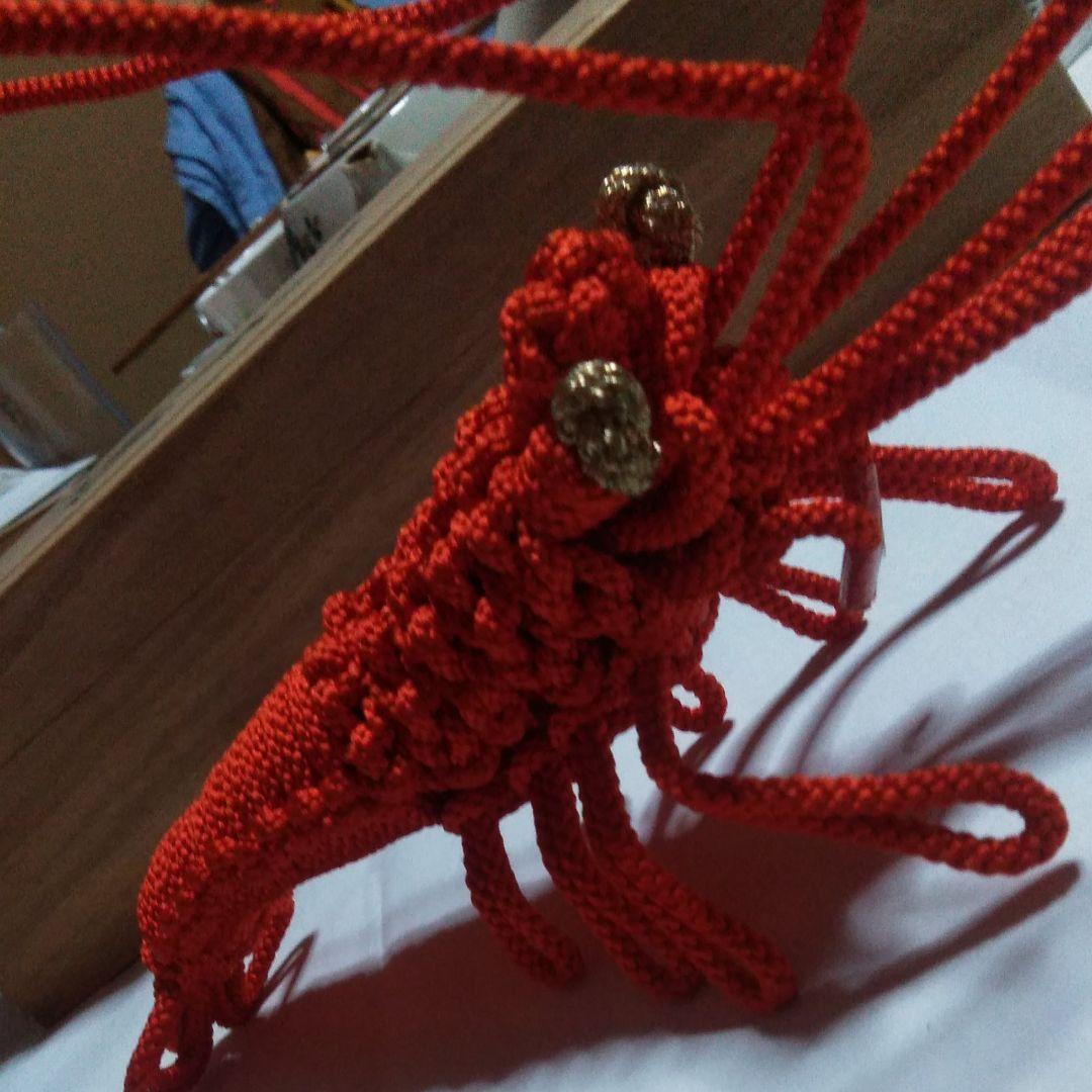 伊勢海老　組み紐飾り置物