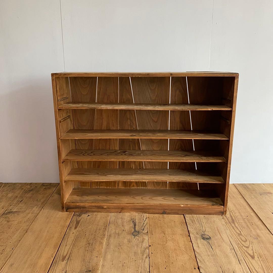 アンティーク オープンラック 飾り棚 ディスプレイ 無垢材 無塗装 z695