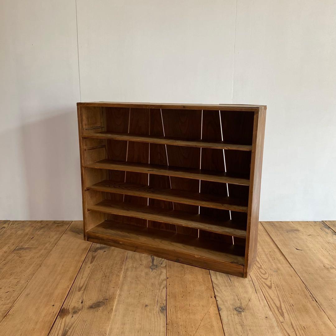 アンティーク オープンラック 飾り棚 ディスプレイ 無垢材 無塗装 z695