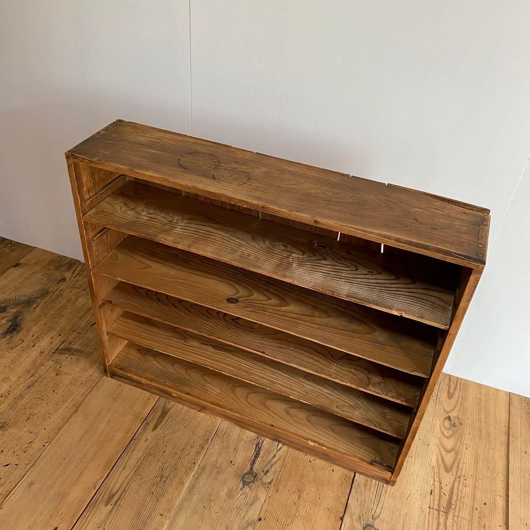 アンティーク オープンラック 飾り棚 ディスプレイ 無垢材 無塗装 z695