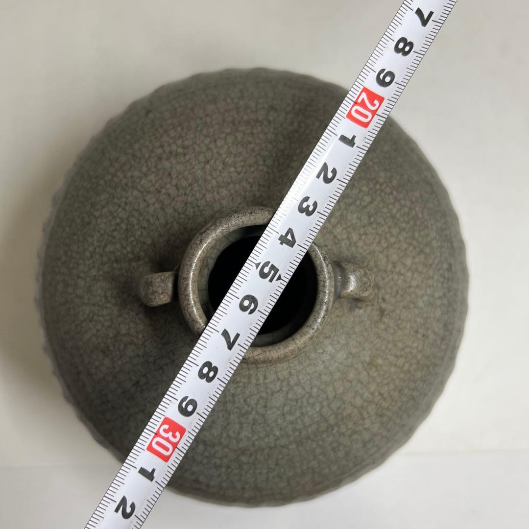 古代中国　双耳壺　幅約20/高さ15.5cm 東K8-0227①タトコニ