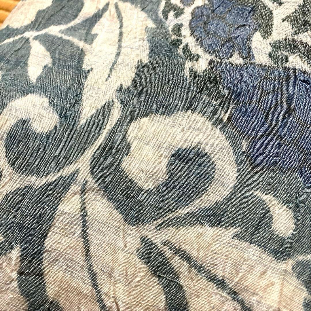 【新品】夏座布団 5枚セット　本麻　別誂品　天然素材　水色　藍色　クッション