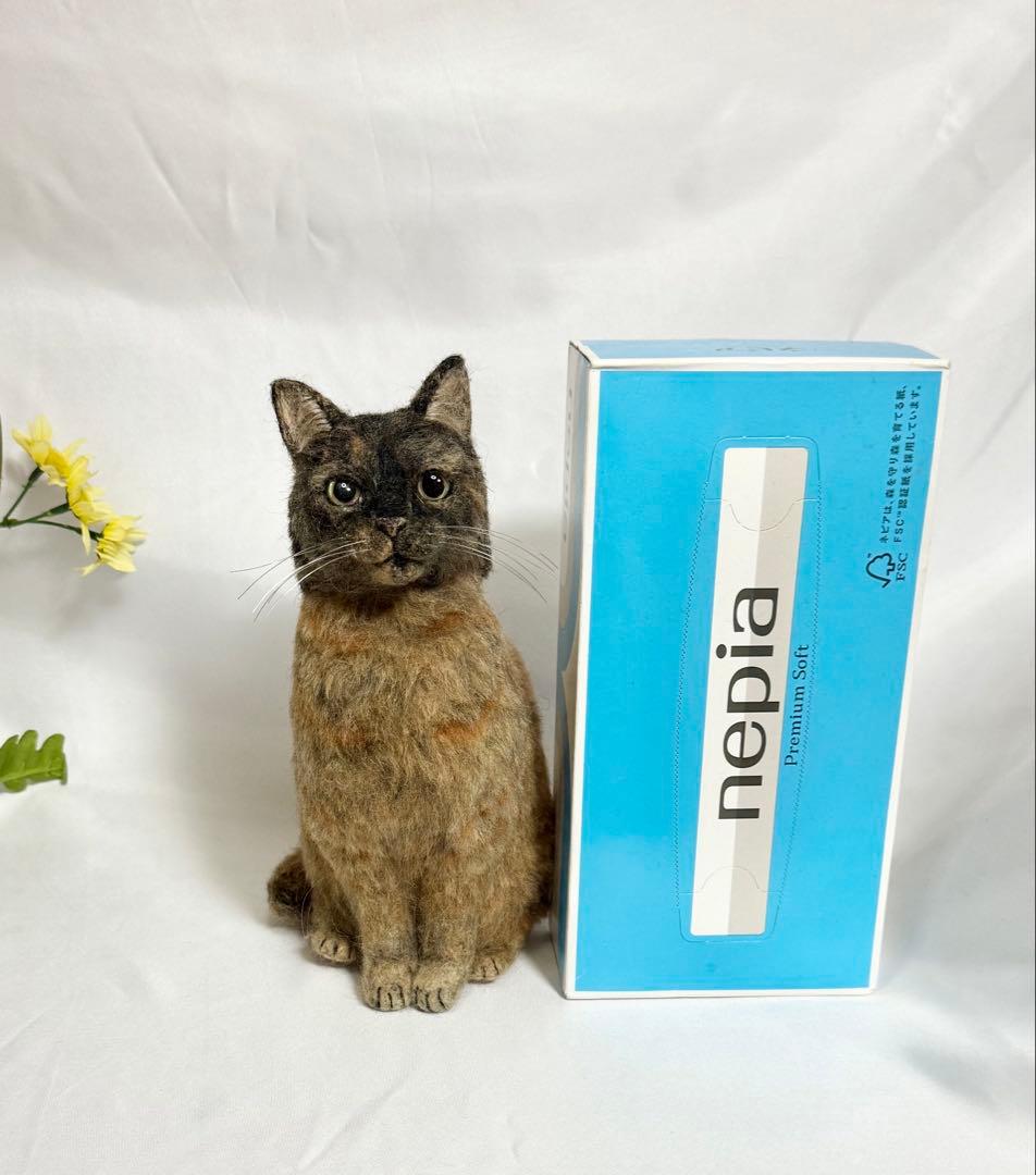 羊毛フェルト 猫 サビ猫 サンプルページ Ｌサイズ オーダー