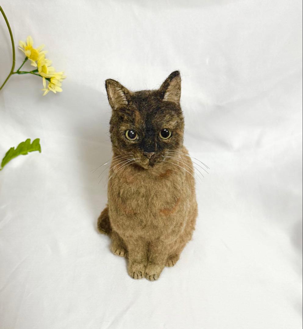羊毛フェルト 猫 サビ猫 サンプルページ Ｌサイズ オーダー