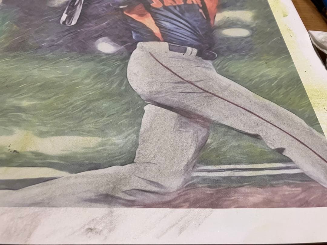 パステル画2 額装品　額縁寸法32.7cm×44.5cm　カラー着色　定款付