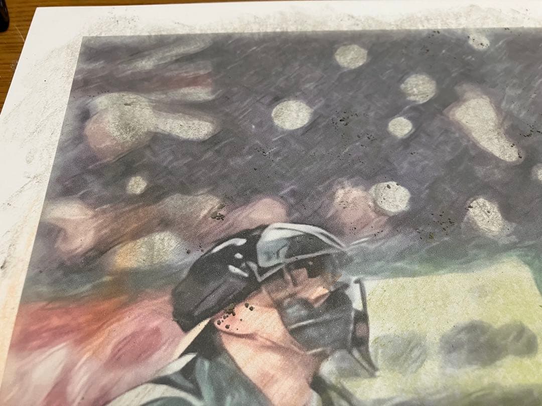 パステル画2 額装品　額縁寸法32.7cm×44.5cm　カラー着色　定款付